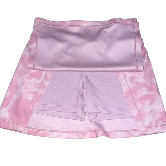 EUC Athleta Girl Goal Getter Pink White Tie-Dye Mini Skort Medium 8/10 Athletic - Picture 2 of 4